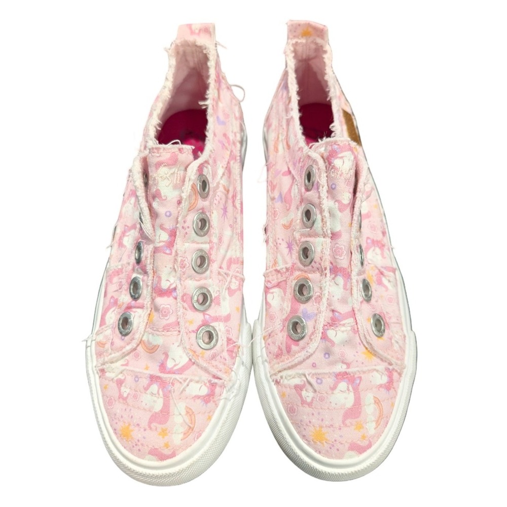 Blowfish Malibu Kids Unicorn Print Slip-On Sneakers Size 3 Big Kids Pink Rainbow